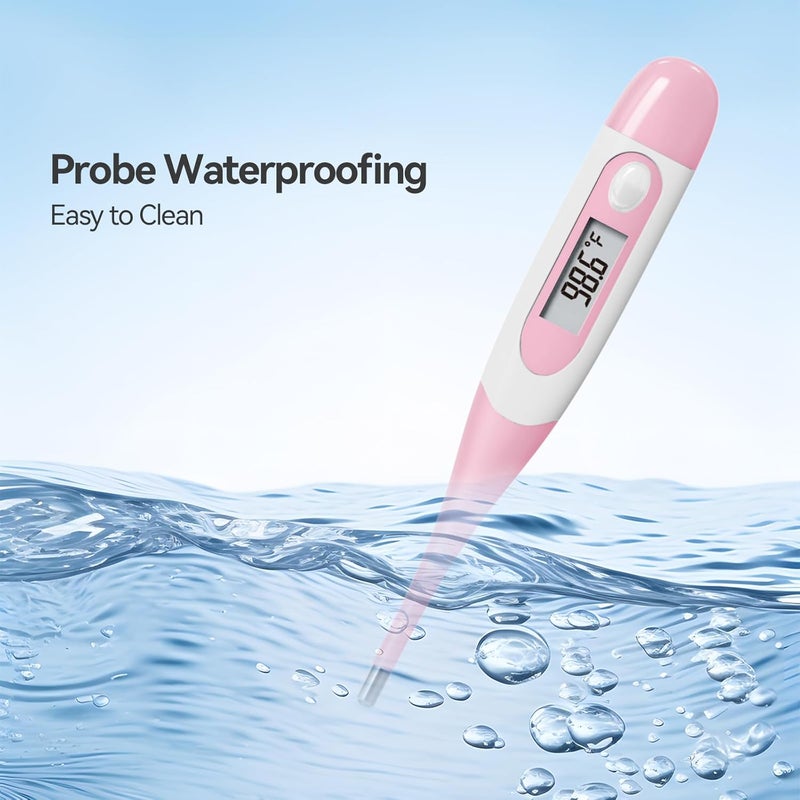 Snomd Clinical Digital Thermometer for Adults and Babies, Oral Armpit and Rectal Temperature Thermometer for Fever with Alarm, Flexible Tip - Image 3